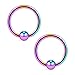 Ruifan 10PCS 316L Surgical Steel Captive Bead Rings Nose Belly Eyebrow Tragus Lip Ear Nipple Hoop Ring BCR 16G 6MM