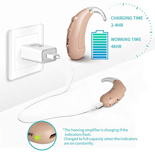 Coniler Hearing Amplifier for Adults and Seniors,Rechargeable Digital Hearing Aids Fit Both Ears with Dynamic Compression for Noise Reduction 2Packs - Thumbnail 4