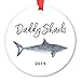 DIGIBUDDHA Daddy Shark Gift Ornament Gift Holiday Amusing Ceramic Christmas Keepsake Present for Dad Father Papa from Son Daughter Children Kids 3