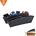 Car Seat PU Leather Console Gap Filler Side Pocket and Catcher Organizer Interior Accessories,Set of 2 (Black)