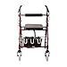 DMI Lightweight Adjustable Seat Height Aluminum Rollator Mobility Walker with Cushioned Backrest, Hand Brakes, Flip-Up Seat and Front Swivel Wheels, Burgundy