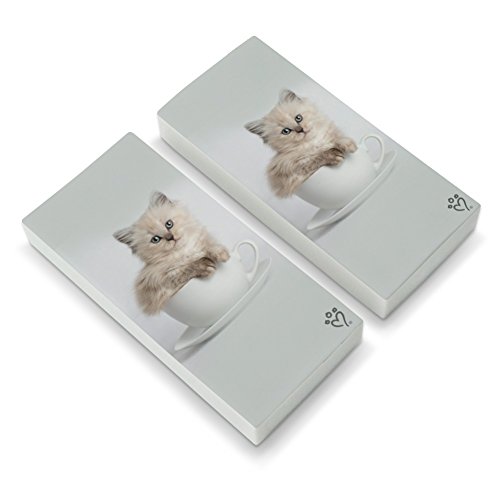 Ragdoll Tiffany Cat Kitten Tea Cup Ride Eraser Set of 2