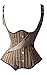 Camellias Womens Gothic Steampunk Tesla Steel Boned Underbust Waist Training Corsets Vest, SZ1830-Brown-M