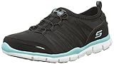Skechers Sport Women's Gratis Fashion Sneaker (7 B(M), Black/Aqua)