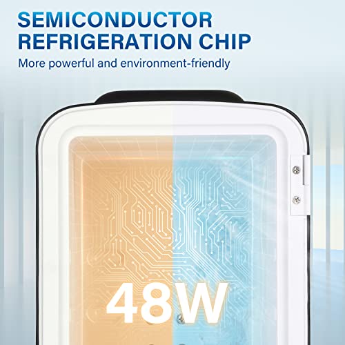 Simple Deluxe Mini Fridge, 4L/6 Can Portable Cooler & Warmer Freon-Free Small Refrigerator Provide Compact Storage for Skincare, Beverage, Food, Cosmetics, 4 L, Black