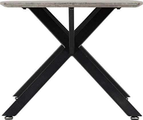 Seconique Athens Rectangular Dining Table in Concrete Effect, Concrete Effect/Black, W 140cm x D 80cm x H 75cm - Image 4