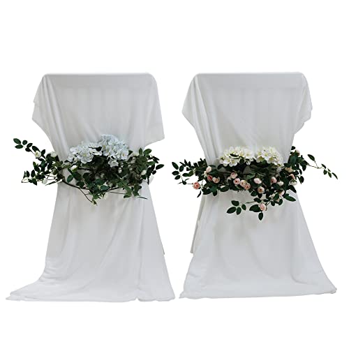 GMWD Wedding Arch Draping 3 Panels 6 Yards White Chiffon Fabric Sheer Backdrop Curtains Table Runner for Ceremony Reception Decorations Bridal Shower Decor