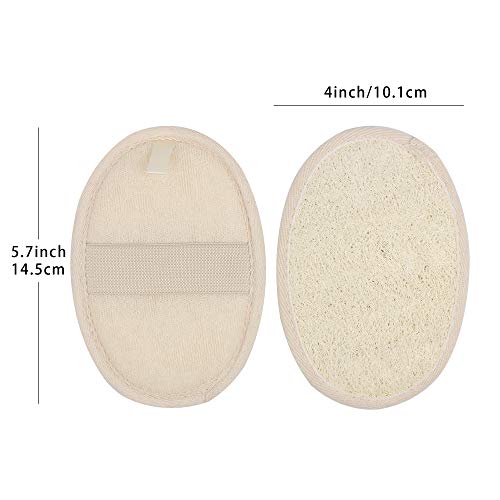 10 Packs Exfoliating Loofah Sponge Pads,Large 4x5.7-100% Natural Luffa and Terry Cloth Materials,Loofa Sponge Scrubber Body Glove Close Skin for Men and Women,Perfect for Bath Spa and Shower (10 pack)