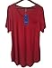 ALLEGRACE Womens Casual Scoop Collar Plus Size T Shirts Summer Tops Tee Wine Red XXXXL