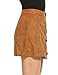 Meaneor Women's Button Down Closure Suede Mid Rise A-Line Mini Skirt