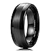 King Will TYRE 8mm Black Dome High Polish Tungsten Carbide Ring Wedding Band Comfort Fit