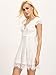 Romwe Women's Gorgeous V Neck A Line Sexy Short Cap Sleeve Lace Dress White XS