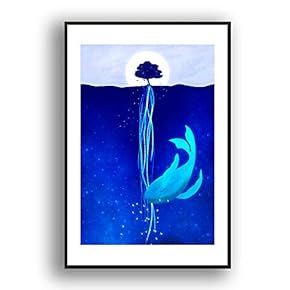 Framed Canvas Wall Art for Living Room, Bedroom Whale Canvas Prints for Modern Home Decoration Ready to Hang - 16"x24" inches