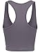 BEKDO Womens Basic Seamless Cropped Racerback Sports Tank Top-ONE Size-Gray