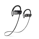 Bluenin Bluetooth Headphones, Wireless Bluetooth Earbuds Sport IPX5 Waterproof HiFi Stereo Sweatproof Earphones w/ mic for Running Gym Workouts 15 Hours Battery Noise Cancelling Headset (Black)