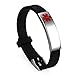 Free Engraving Surgical Steel and Black Rubber Medical Alert ID Bracelets