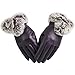 JOYEBUY Womens Leather Gloves Texting Touch Screen Gloves Winter Warmest Gloves (Purple)