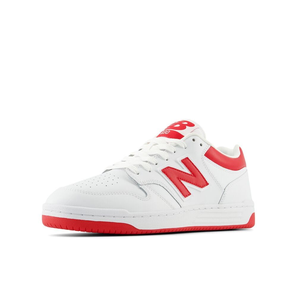 New Balance Men's 480 V1 Sneaker, White/Team Red, 4.5 Image