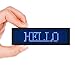 Scrolling Name Tag MECO LED Moving Message Sign Business Card Label Rechargeable ID Badge EZ Programming Display Dimmable Micro-USB Screen 48x12 Pixels Magnet & Pin Free Drive - Blue