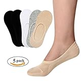 FAYBOX Women Cotton No Show Liner Socks Low Cut Non Slip 3 Pack 5 Pack Solid 2