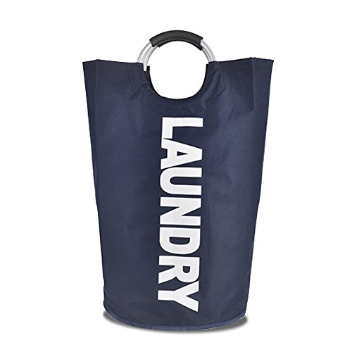 XIFIRY Large Laundry Basket, Collapsible Fabric Laundry Hamper, Foldable Clothes Bag, Folding Washing Bin for College Dorms Family (Dark Blue) - Thumbnail 7