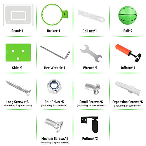 SUPER JOY Pro Indoor Mini Basketball Hoop Over The Door Wall Mounted