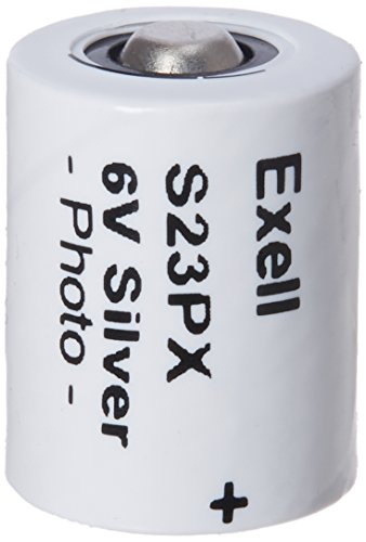 Exell Battery S23PX 6V Silver Oxide Battery 4NR42 EPX23 V23PX 4LR42 PX23, White/Silver