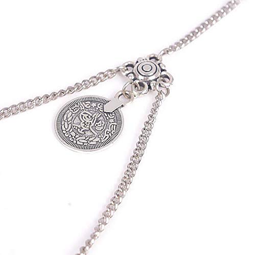 image for Evazen Bohe Layering Coin Leg Chain Silver Crossover Tassel Thigh Leg 