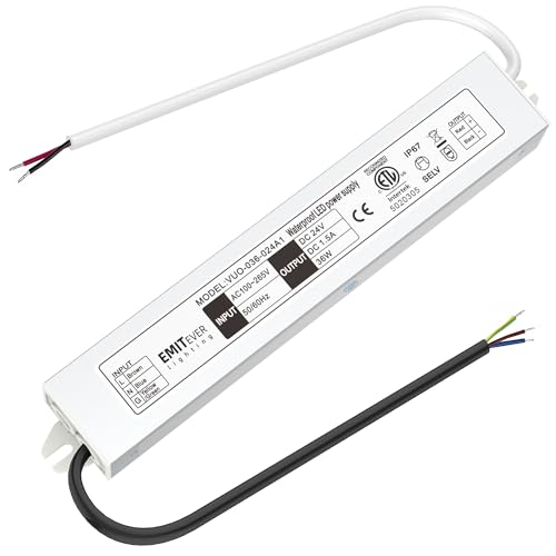 EMITEVER 24Volt LED Driver 36Watts, ETL Listed