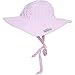 Flap Happy Baby Girls' UPF 50+ Floppy Hat, Pink Stripe Seersucker, Large
