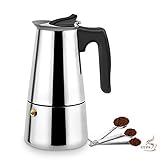 Stovetop Espresso Maker,Moka pot, Espresso Machine,Stainless Steel Espresso Machinefor 9 cups (450 ml),Italian coffee maker Espresso and Coffee Maker for for Gas or Electric Ceramic Stovetop