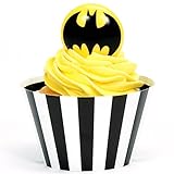 Batman Party Supplies - Cupcake Wrapper and Ring Kit
