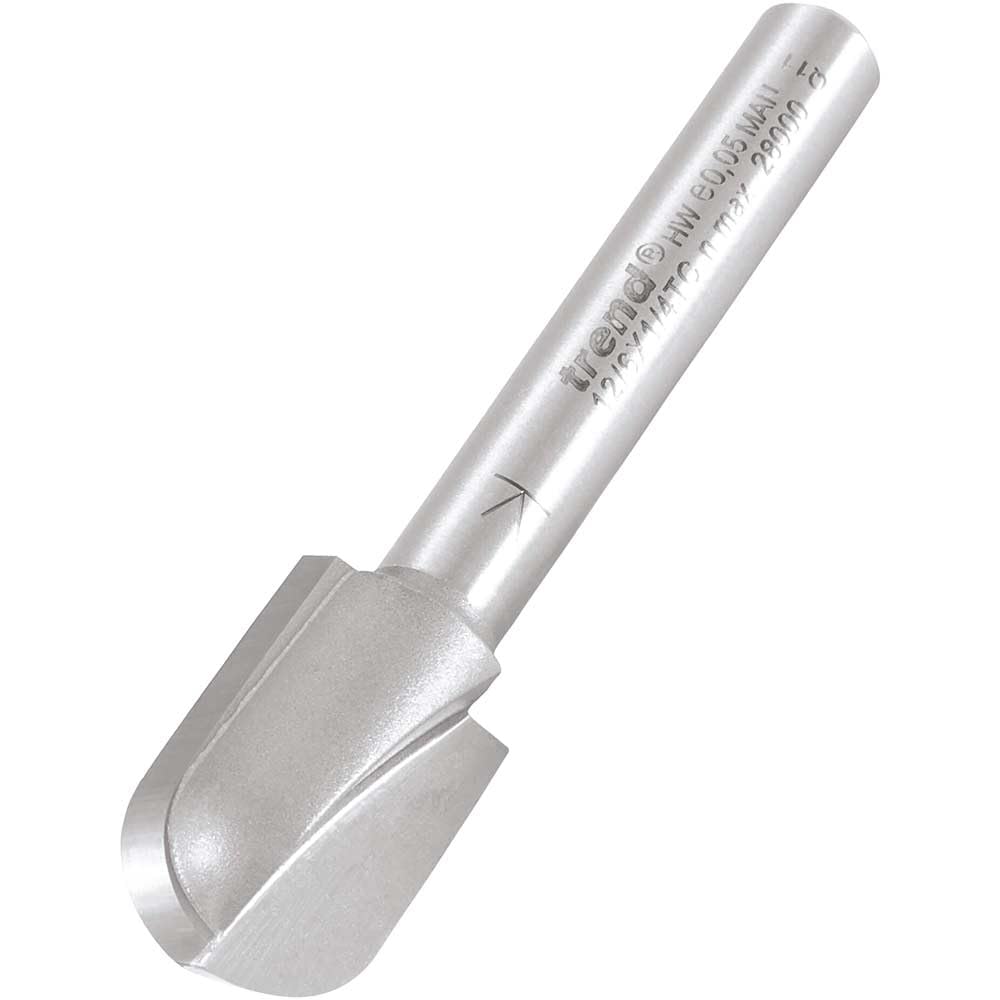 Trend Professional Radius Router Cutter, 6.3mm Radius, 1/4 Inch Shank, 12.7mm Cut Diameter, 19mm Cut Length, Tungsten Carbide Tipped, 12/6X1/4TC