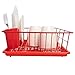 Sweet Home Collection 3 Piece Metal Dish Drainer Rack Set with Drying Board and Utensil Holder, 12