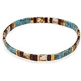 Sonateomber Tila Flat Beaded Stretch Bracelets for Women, Trendy Unique Colorful Square Beads Handmade Stack Bracelet Friendship Accessories Fashion Jewelry Gift