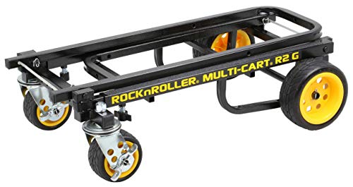 Rock-N-Roller R2G (Micro Ground Glider) 8-in-1 Folding Multi-Cart/Hand Truck/Dolly/Platform Cart/26" to 39" Telescoping Frame/350 lbs. Load Capacity, Black
