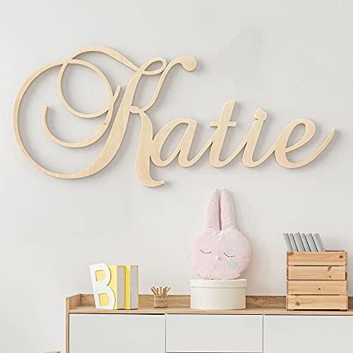 Custom Personalized Wooden Name Sign 12-55" WIDE - KATIE Font Letters Baby Name Plaque PAINTED nursery name nursery decor wooden wall art, above a crib
