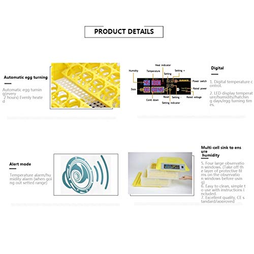 Jlxl Inkubator Vollautomatische Brutmaschine Temperaturregelung with Dual Power Uninterrupted Supply for Hühner Ente… – Bild 5