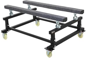 Oldriver Jet Ski Dolly Adjustable Width 1000 lbs Capacity with 4 Casters w/ 2 Brakes, Storage Trailer Carpeted Surface to Prevent Scratch（Black）