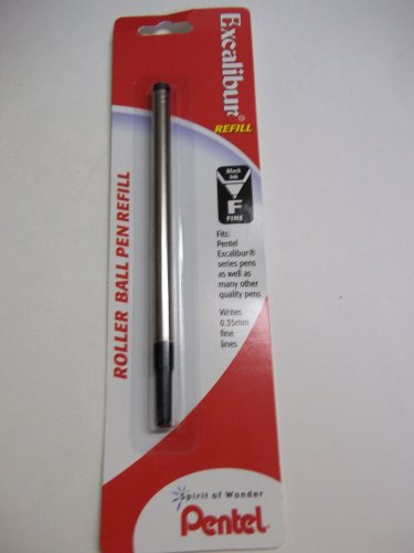 Pentel, 05006, Excalibur,Roller Ball Refill, Black,Fits Most Roller Pens Like Waterman etc.Exceptional Writing