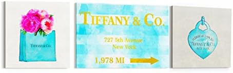 Set Fashion wall pop art print - Illustration - Tiffany and Co New York Breakfast At Tiffanys Audrey Hepburn - Chic Glam Vogue poster on Canvas 20"x30" 20"x20" 965, 696, 962