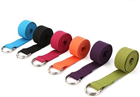 IMELI w/ Adjustable Advanced Yoga Strap (6ft, 8ft) D-Ring Buckle for Stretching, Flexibility, Thickening, Yoga &amp; Pilates (blue, 8ft)