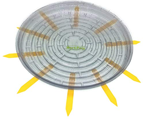 HORTIPOTS Plant Saucer, 14 inch Plastic Pot Saucers for Hydroponic Systems with Plant Stake Labels (Pack of 10) Actual Size is only 13 inch