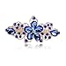 Sankuwen Flower Design Rhinestone Hairpin Clip Accessories (Dark Blue)