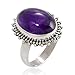 925 Oxidized Sterling Silver Natural Amethyst Gemstone Oval Shaped Vintage Band Ring Size 7