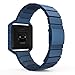 MoKo Fitbit Blaze Band , Stainless Steel Metal Replacement Link Bracelet with Double Button Folding Clasp for Fitbit Blaze Smart Fitness Watch, Frame NOT Included - BLUE