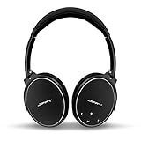 JIFFY J200 Active Noise Cancelling Wireless bluetooth Over-ear Stereo Headphones with Mic for all 3.5mm & Bluetooth device - Black