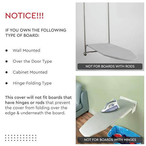 Encasa XO Ironing Board Covers and Pad135x45 cm - Metallised 'Silver Super Luxury' with Foam & Felt Pad, Fits X-Large Iron Boards - Heat Reflective, Scorch Resistant, Bungee Elasticated, 3 Fasteners