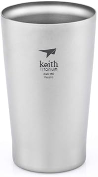 Amazon Keith チタン タンブラー 3ml 二重層 コップ 割れない 純チタン製 炭酸ok 軽量 98g Boundless Voyage マグ シェラカップ