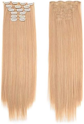 Natural Looking Synthetic Wigs Heat Resistant Replacement Wig For Women, Real As Remy Fashion Hair Long Clip in Hair Extensions Full Head Straight Wig